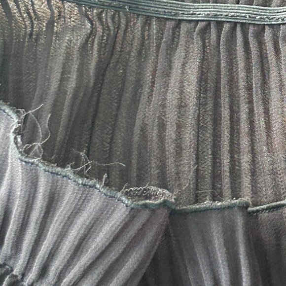 Black Sheer Cropped Blouse/Top/Shirt Ruched Neck Size Large - Picture 7 of 7